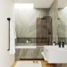Шторка на ванну Maybah Glass MGV-67-6у 500x1400 в узком профиле Черный стекло бронзовое