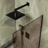 Шторка на ванну Maybah Glass MGV-67-6у 500x1400 в узком профиле Черный стекло бронзовое
