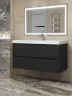Тумба с раковиной Uperwood Tanos 100 291020256 подвесная цвет Черный матовый