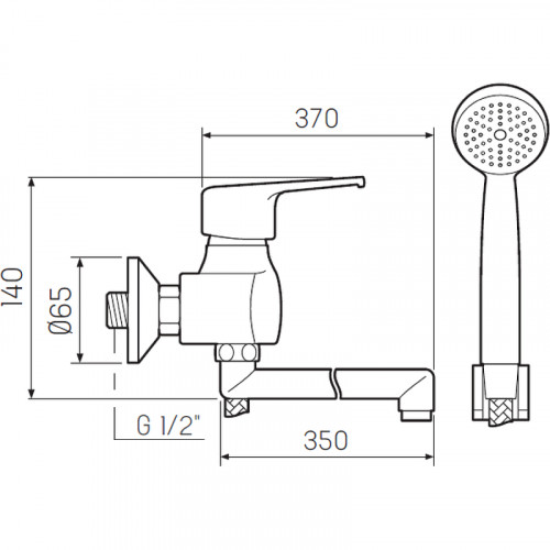 Смеситель для ванны Ростовская Мануфактура Сантехники SL50-006E-1 универсальный Хром