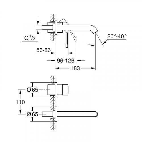 Смеситель для раковины Grohe Essence 19408001 Хром латунь встраиваемый