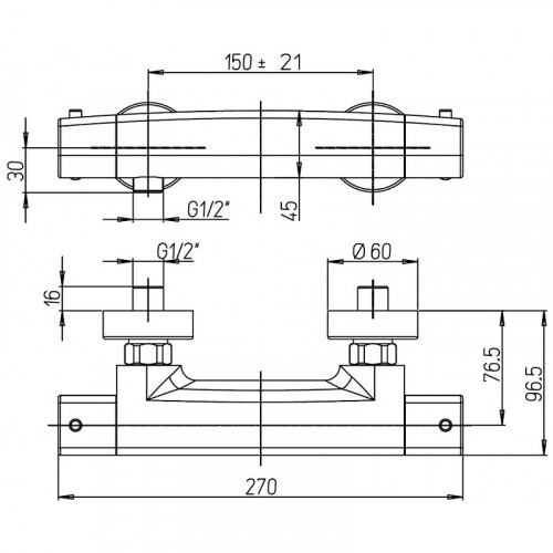 Смеситель для душа Paini Nove 09CR511TH с термостатом Хром