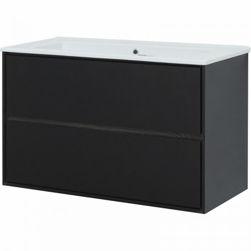 Тумба под раковину Aquanet Милан 105 316690 подвесная Черный глянец МДФ / ЛДСП