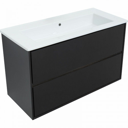 Тумба под раковину Aquanet Милан 105 316690 подвесная Черный глянец МДФ / ЛДСП