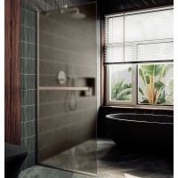 Душевая перегородка Maybah Glass MGD-710-5у 1090x1950 в узком профиле Хром матовый стекло бронзовое матовое