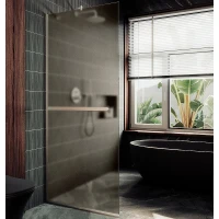 Душевая перегородка Maybah Glass MGD-710-5у 1090x1950 в узком профиле Хром матовый стекло бронзовое матовое