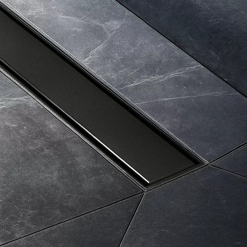 Душевой лоток Bettoserb Compact Line Matte Black 85 13702512BM с решеткой цвет Черный матовый / под плитку
