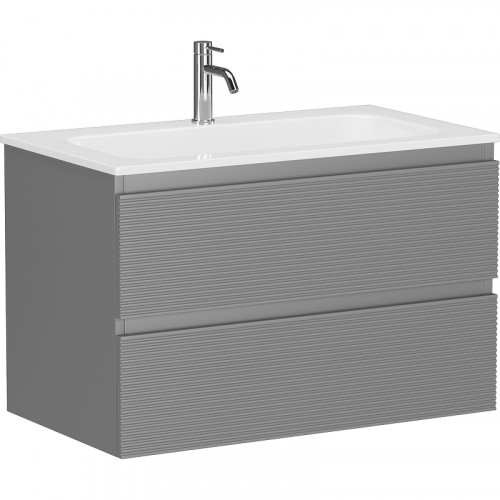 Тумба под раковину Sancos Folk 80 FL80ES подвесная Ergraut soft МДФ / ЛДСП