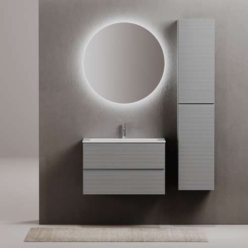 Тумба под раковину Sancos Folk 80 FL80ES подвесная Ergraut soft МДФ / ЛДСП