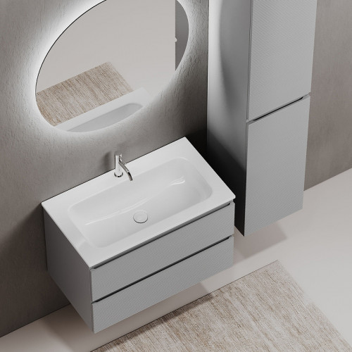 Тумба под раковину Sancos Folk 80 FL80ES подвесная Ergraut soft МДФ / ЛДСП