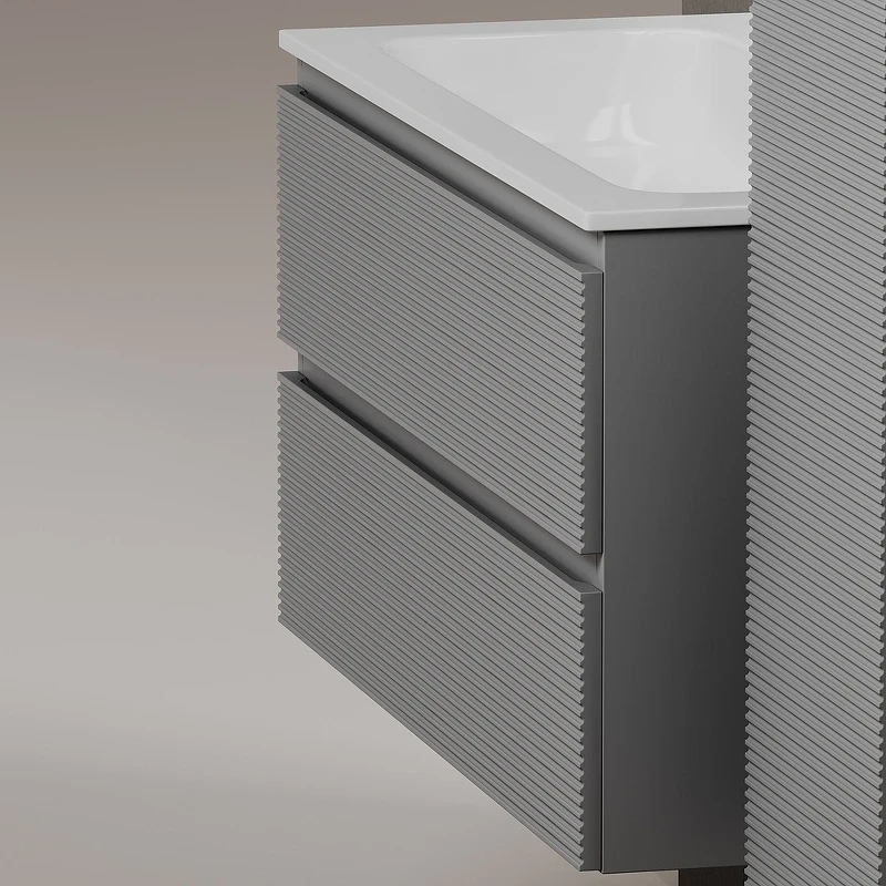 Тумба под раковину Sancos Folk 80 FL80ES подвесная Ergraut soft МДФ / ЛДСП