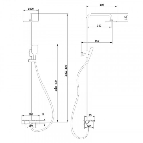 Душевая система Abber Thermostat AF8516NGL c термостатом цвет Никель