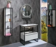 Шкаф пенал Boheme Armadi Art Loft 30 896-W подвесной Белый Черный МДФ / ЛДСП