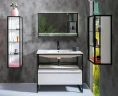 Шкаф пенал Boheme Armadi Art Loft 30 896-W подвесной Белый Черный МДФ / ЛДСП