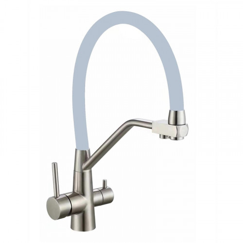 Смеситель для кухни Fmark FS0662-L04 цвет Сатин Серый