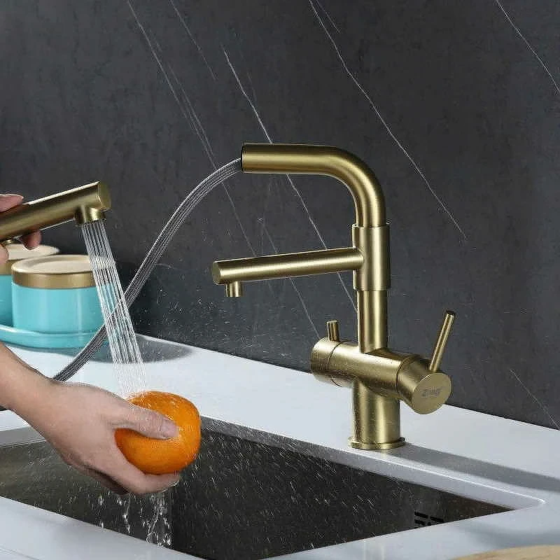 Смеситель для кухни ZorG Inox SZR-3216 BRONZE Бронза нержавеющая сталь