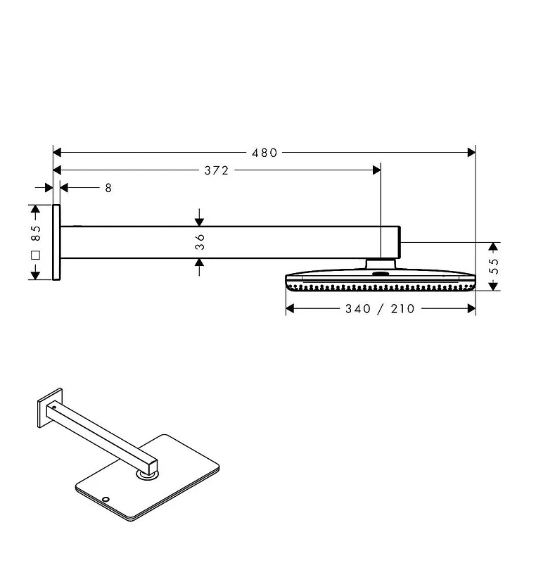 Верхний душ Hansgrohe Alive S 24550000 цвет Хром
