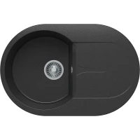 Кухонная мойка Polygran Atol-760 №16 679016 Черная искусственный камень (литьевой мрамор) встраиваемый