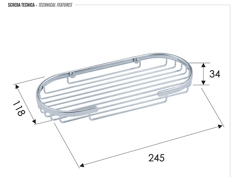 Полка корзина Remer RB282CR цвет Хром
