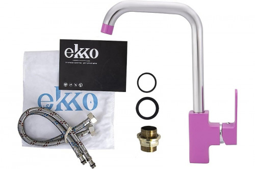Смеситель для кухни Ekko E40302 цвет Хром Фиолетовый