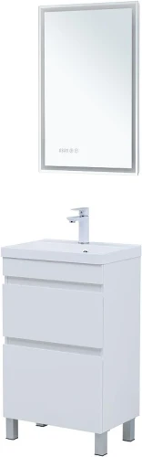 Тумба с раковиной Aquanet Нота New 50 345793 цвет Белый глянец