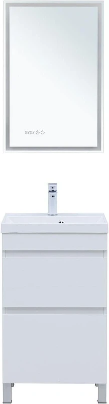 Тумба с раковиной Aquanet Нота New 50 345793 цвет Белый глянец