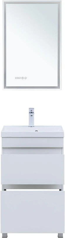 Тумба с раковиной Aquanet Нота New 50 345793 цвет Белый глянец