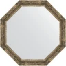 Зеркало Evoform Octagon 73х73 BY 3666 в багетной раме - Старое дерево с плетением 70 мм стекло