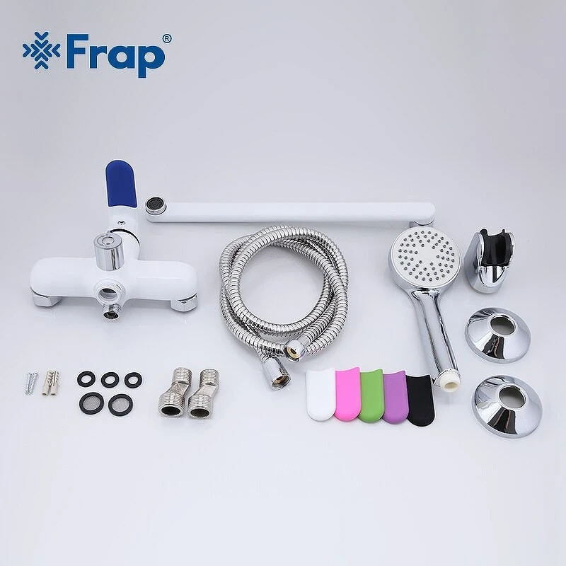 Смеситель для ванны Frap H34 F2234 универсальный Белый Хром латунь на стену