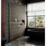 Душевая перегородка Maybah Glass MGD-728-5ш 790x1950 в широком профиле Хром матовый стекло бронзовое матовое