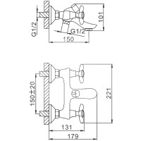 Смеситель для ванны Frap H731 F32731-B Хром силумин на стену