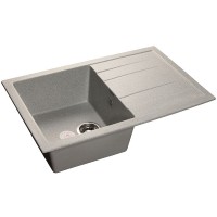 Кухонная мойка GranFest Quadro GF-Q780L Серая искусственный камень (литьевой мрамор) встраиваемый