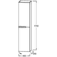 Шкаф пенал Jacob Delafon Nona 40 L EB1893LRU-442 подвесной Серый антрацит МДФ / ЛДСП