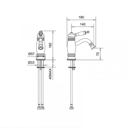 Смеситель для биде Migliore Oxford 19122 Хром латунь