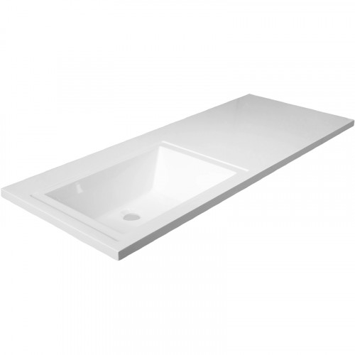 Раковина Эстет Даллас 120 L ФР-00001490 с местом под стиральную машину Белая искусственный камень (литьевой мрамор) с местом под стиральную машину, полувстраиваемая