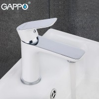Смеситель для раковины Gappo G48 G1048 Белый Хром латунь