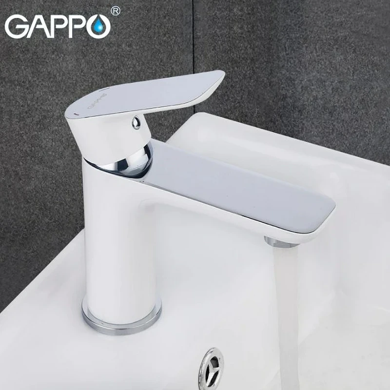 Смеситель для раковины Gappo G48 G1048 Белый Хром латунь