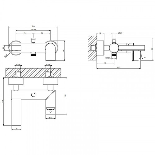 Смеситель для ванны Gessi Emporio Via Manzoni 38613#149 Никель брашированный