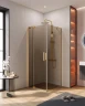 Душевой уголок Cezares Slider 80x80 SLIDER-AH-1-80-70/80-BR-BORO профиль цвет Брашированное золото стекло бронзовое