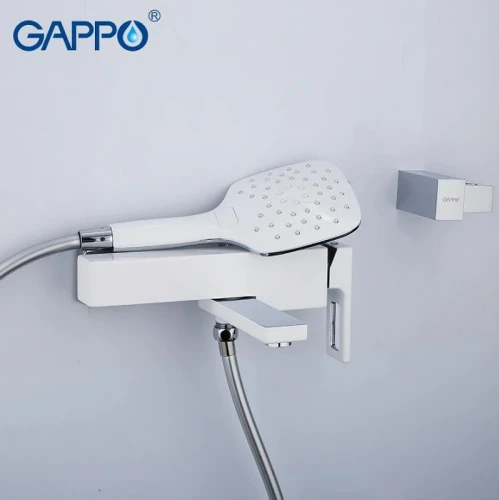Смеситель для ванны Gappo G17-8 G3217-8 Белый Хром латунь на стену