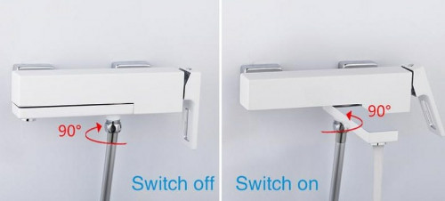 Смеситель для ванны Gappo G17-8 G3217-8 Белый Хром латунь на стену