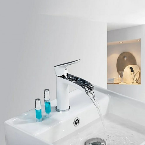 Смеситель для раковины Gappo G48 G1048-8 Белый Хром латунь