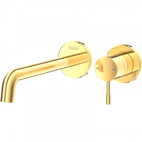 Смеситель для раковины Teska Atlas E5707 Золото нержавеющая сталь встраиваемый