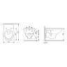 Комплект унитаза Damixa Jupiter DX77C1738SC с инсталляцией Grohe Rapid SL 38721001 с сиденьем Микролифт и клавишей смыва Хром фарфор подвесной
