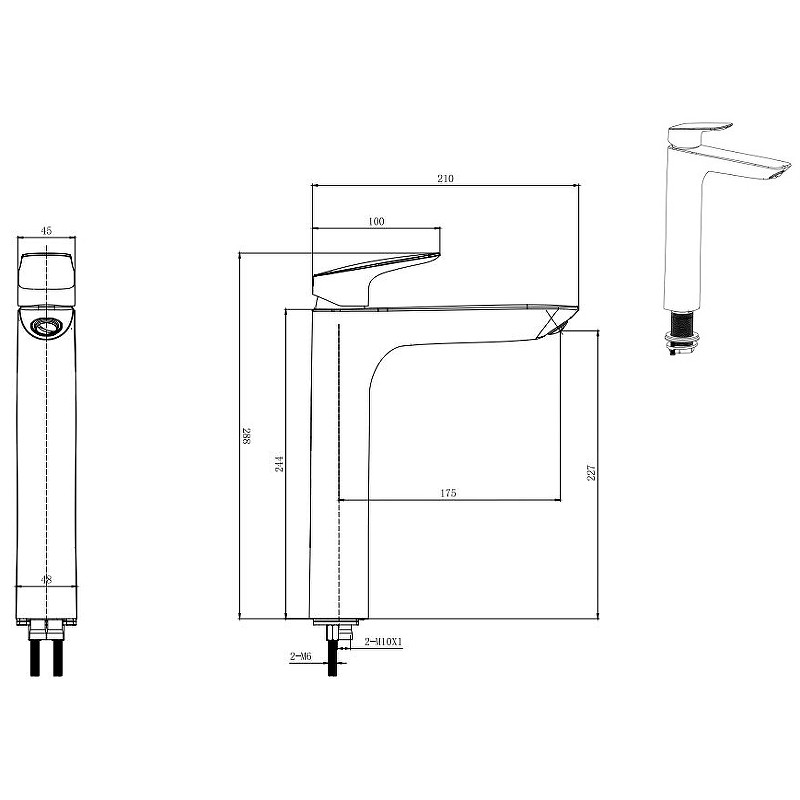 Смеситель для раковины Aquatek Вега AQ1004CR Хром латунь