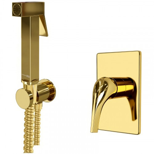 Гигиенический душ со смесителем WasserKRAFT А71097 Золото латунь на стену
