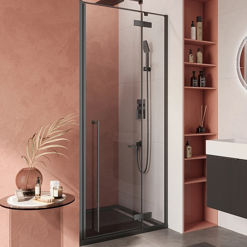 Душевая дверь Cezares Liner 90 R LINER-B-12-90-C-NERO-R профиль Черный матовый стекло прозрачное