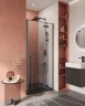 Душевая дверь Cezares Liner 90 R LINER-B-12-90-C-NERO-R профиль Черный матовый стекло прозрачное