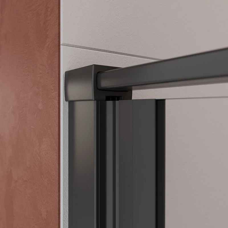 Душевая дверь Cezares Liner 90 R LINER-B-12-90-C-NERO-R профиль Черный матовый стекло прозрачное