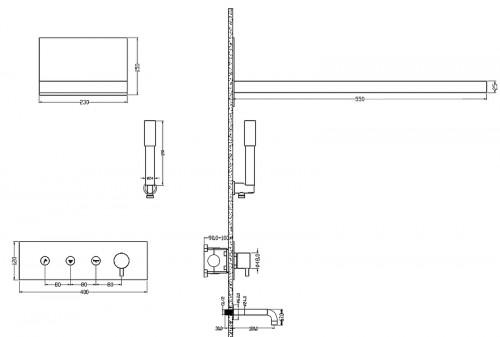Душевая система Boheme Fusion 130-2-CR Хром латунь на стену